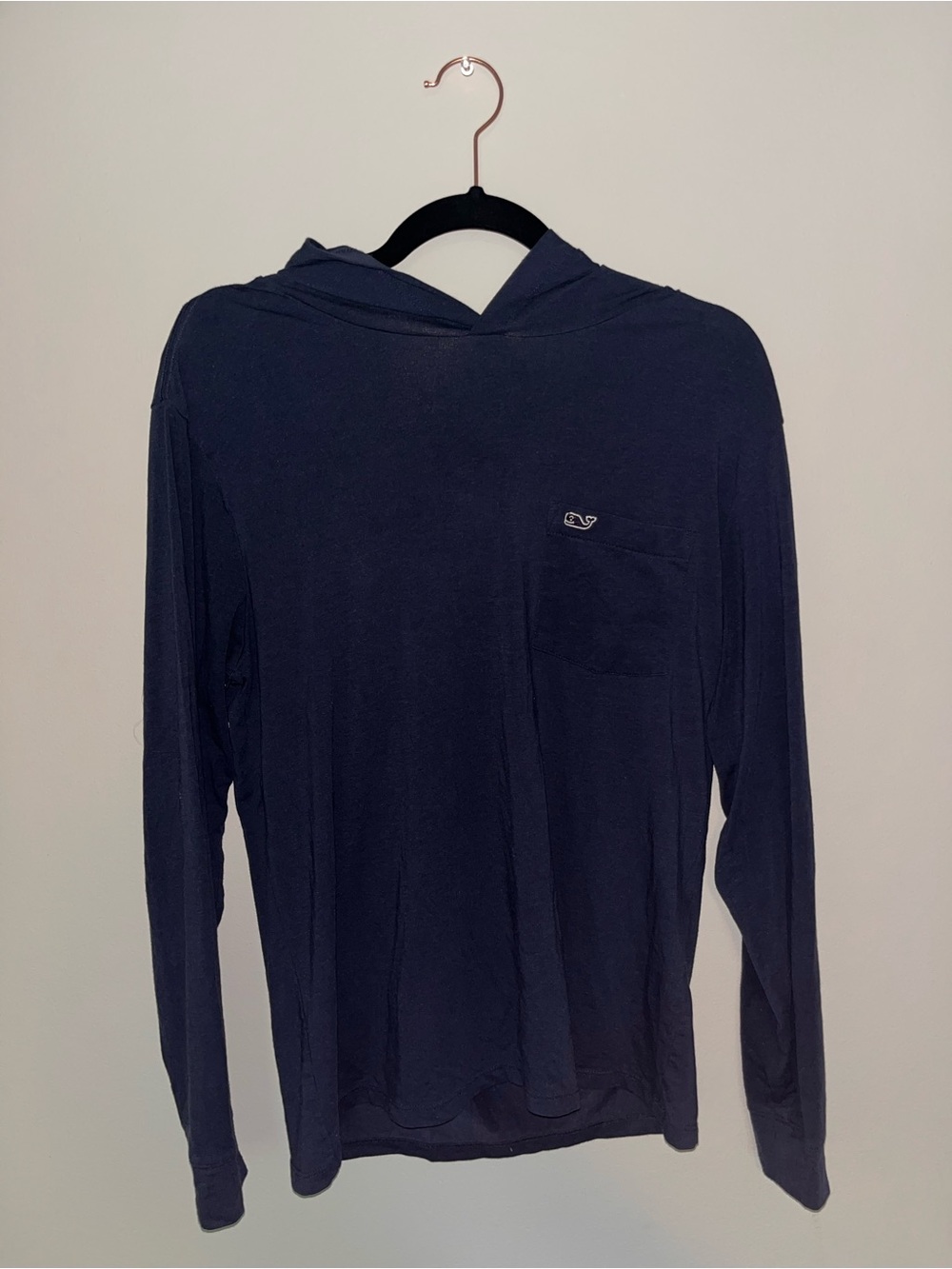 Vineyard Vines Navy Blue Men's Long-Sleeve Shirt with Hood, Size Small - Picture 3 of 4